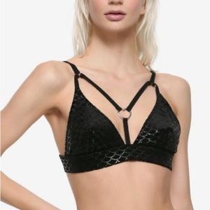 Black velvet mermaid bra top M